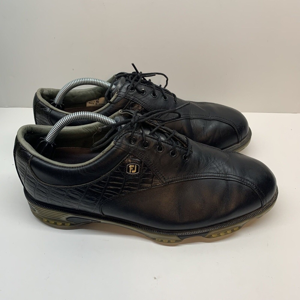 Men's FOOTJOY FJ DryJoys TOUR Golf Shoes Size 10.5 XW 53652 Black‎